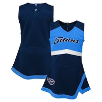 Girls Toddler Navy Tennessee Titans Cheer Captain Dress with Bloomers