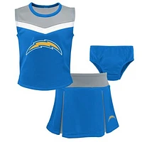 Girls Preschool Powder Blue Los Angeles Chargers Spirit Cheerleader Two-Piece Set with Bloomers