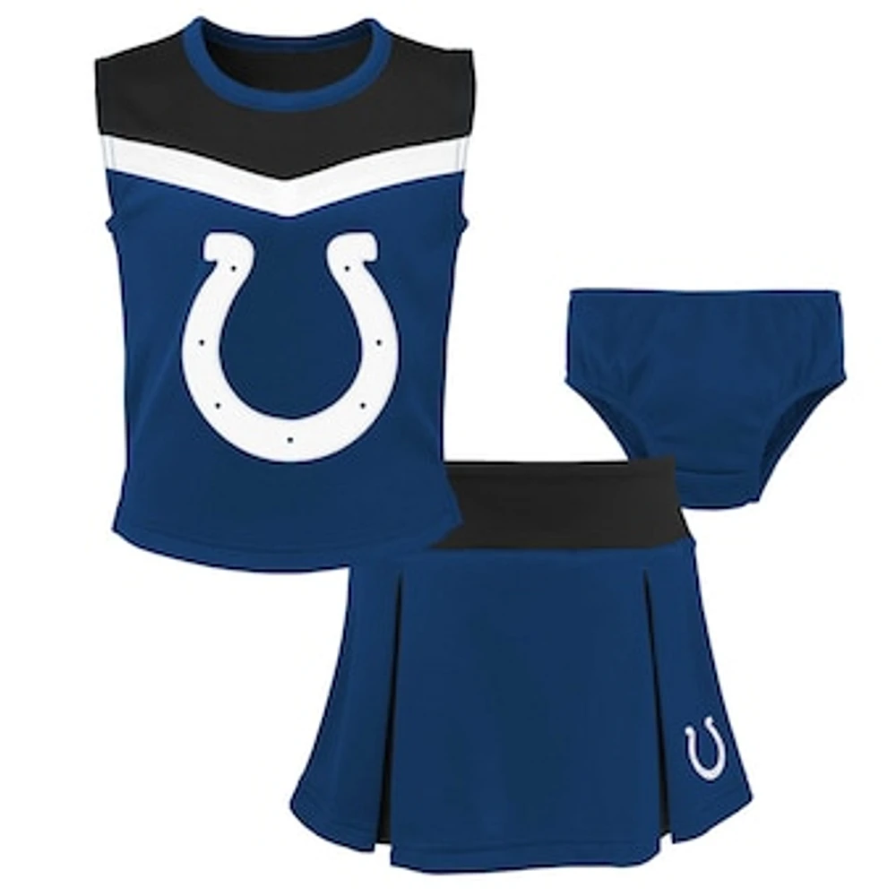 Girls Preschool Royal Indianapolis Colts Spirit Cheerleader Two-Piece Set with Bloomers