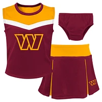 Girls Preschool Burgundy Washington Commanders Spirit Cheerleader Two-Piece Set with Bloomers