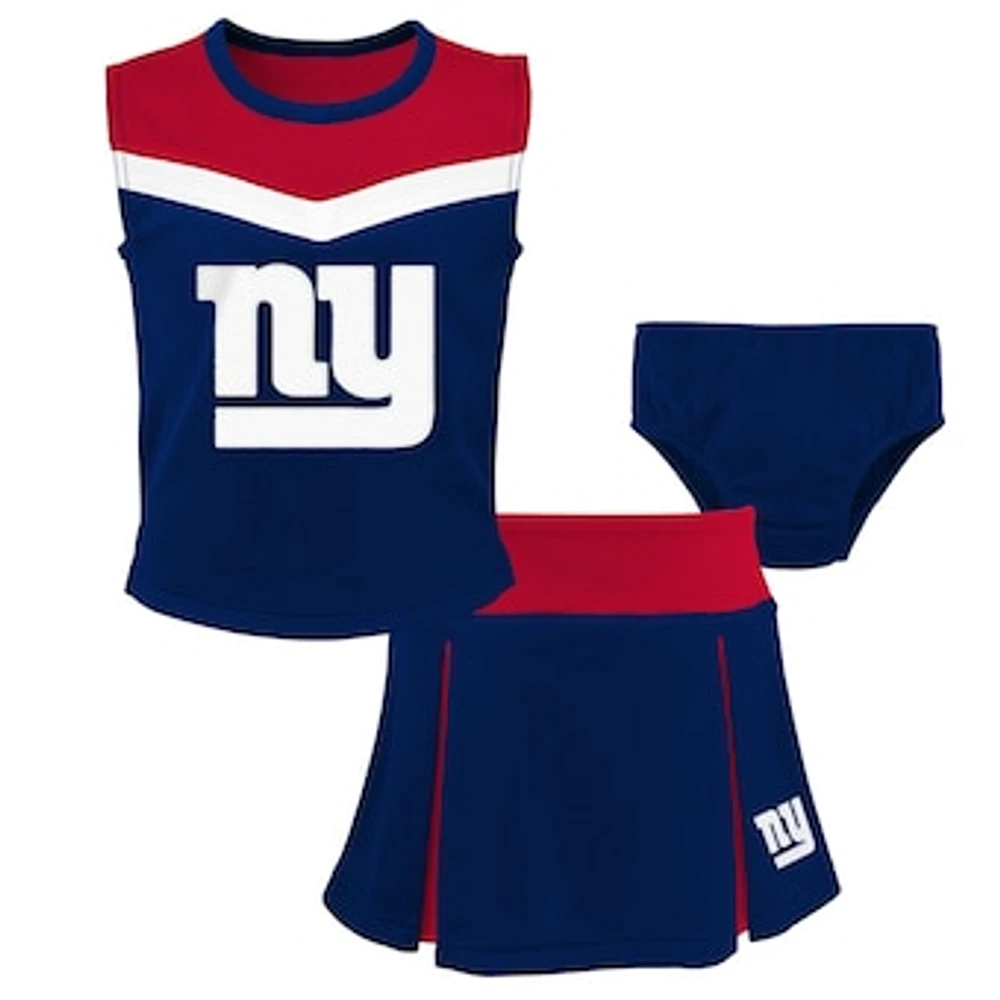 Girls Preschool Royal New York Giants Spirit Cheerleader Two-Piece Set with Bloomers