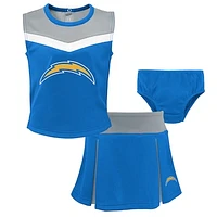 Girls Toddler Powder Blue Los Angeles Chargers Spirit Cheer Two-Piece Cheerleader Set with Bloomers