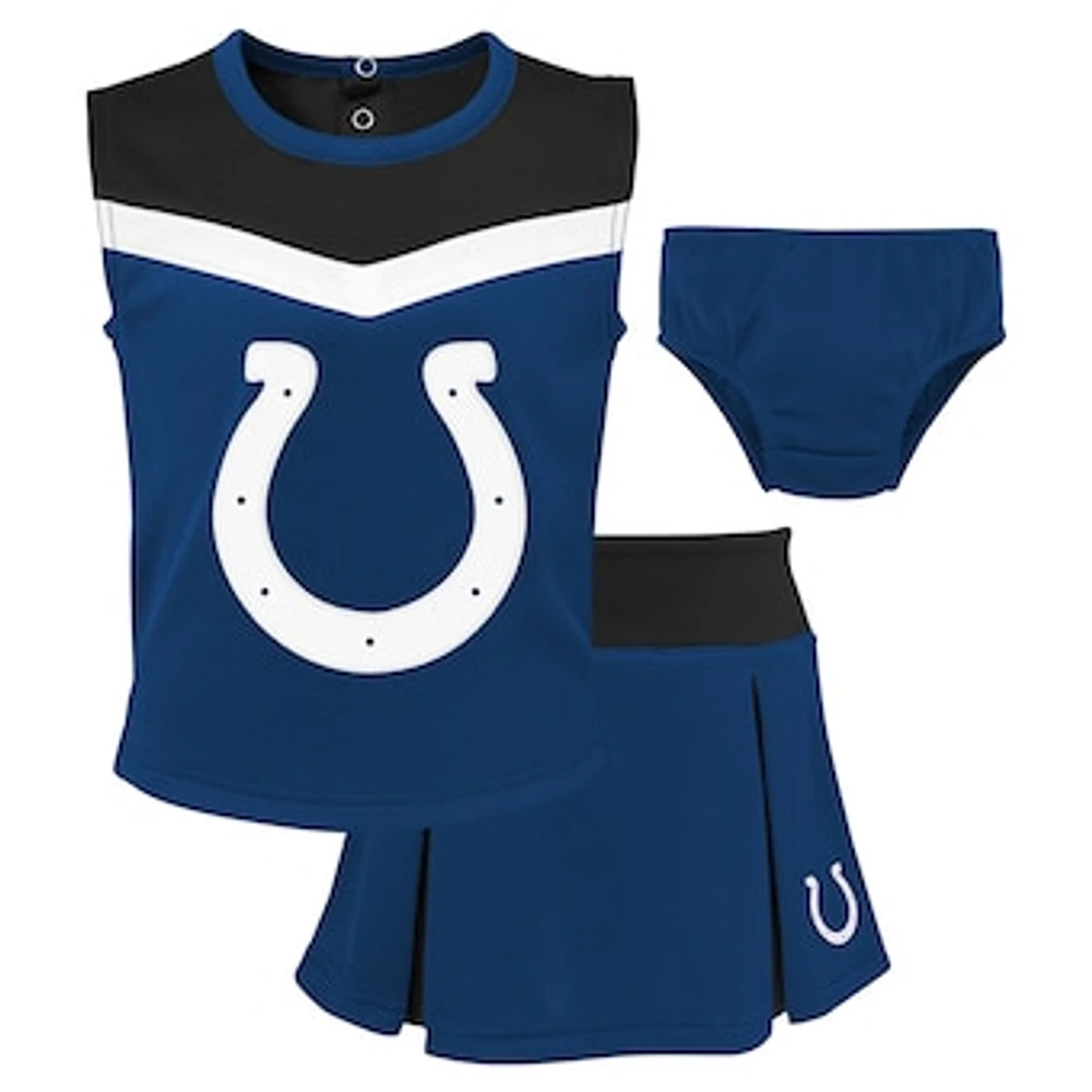 Girls Toddler Royal Indianapolis Colts Spirit Cheer Two-Piece Cheerleader Set with Bloomers