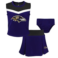 Girls Toddler Purple Baltimore Ravens Spirit Cheer Two-Piece Cheerleader Set with Bloomers