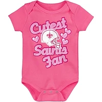 Girls Newborn & Infant Pink New Orleans Saints Cutest Fan Hearts Bodysuit