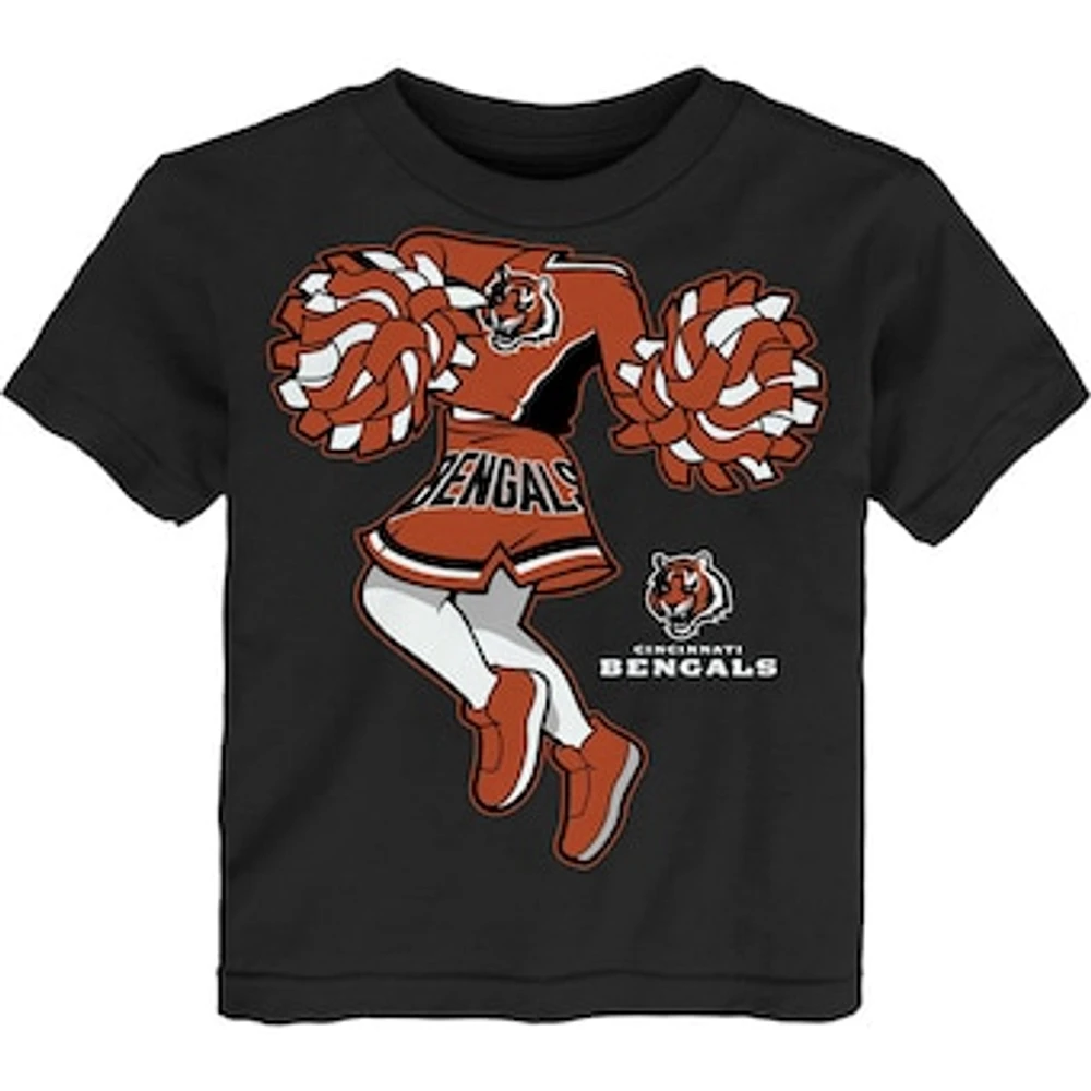 Girls Toddler Black Cincinnati Bengals Cheerleader T-Shirt