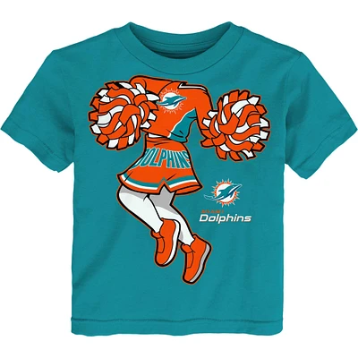 Girls Toddler Aqua Miami Dolphins Cheerleader T-Shirt