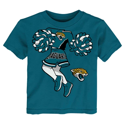 Girls Toddler Teal Jacksonville Jaguars Cheerleader T-Shirt