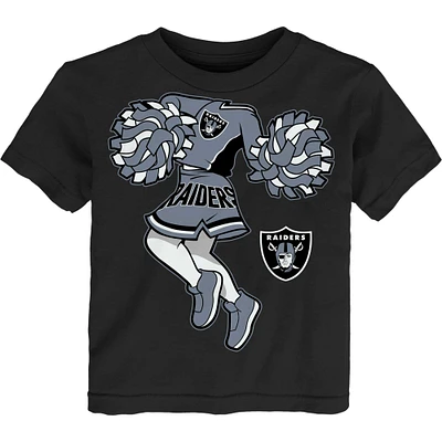 Girls Toddler Black Las Vegas Raiders Cheerleader T-Shirt