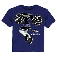 Girls Toddler Purple Baltimore Ravens Cheerleader T-Shirt