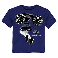 Girls Toddler Purple Baltimore Ravens Cheerleader T-Shirt