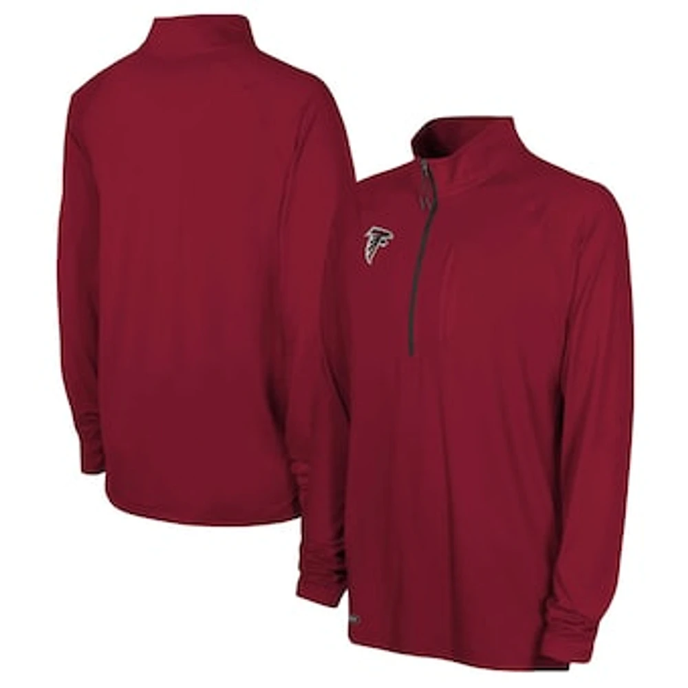 Men's Red Atlanta Falcons Combine Authentic Raglan Quarter-Zip Top