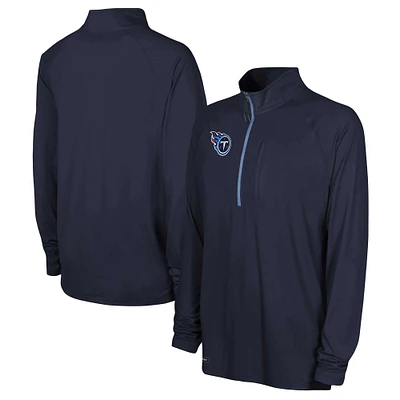 Men's Navy Tennessee Titans Combine Authentic Raglan Quarter-Zip Top