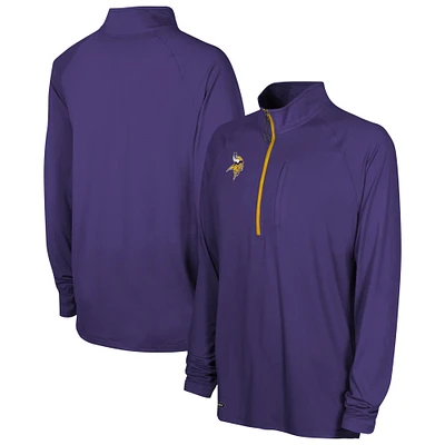 Men's Purple Minnesota Vikings Combine Authentic Raglan Quarter-Zip Top