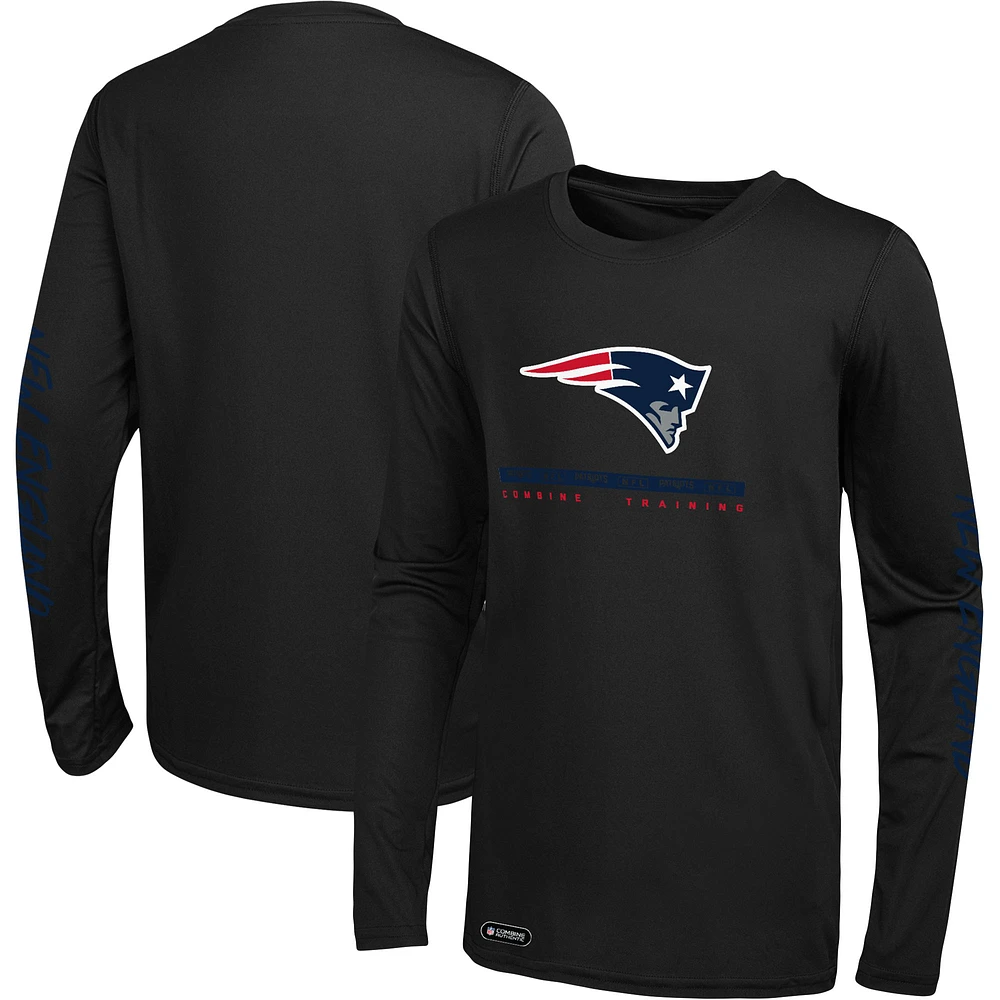 Men's Black New England Patriots Agility Long Sleeve T-Shirt