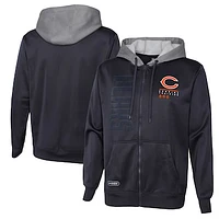 Men's Navy Chicago Bears Combine Authentic Field Play Full-Zip Hoodie Sweatshirt