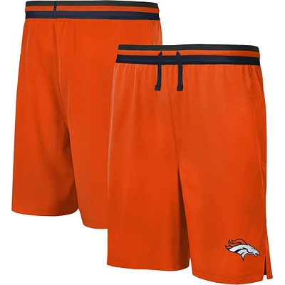 Men's Orange Denver Broncos Cool Down Tri-Color Elastic Training Shorts