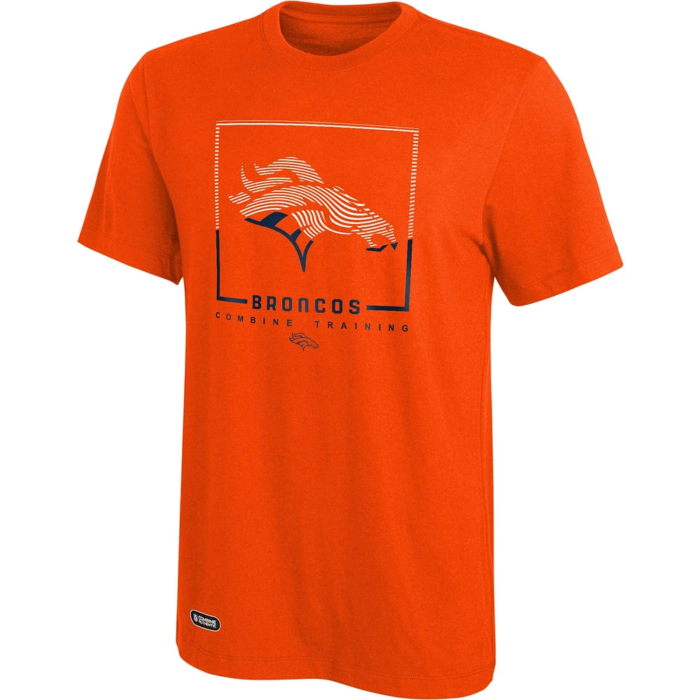 Men's Orange Denver Broncos Combine Authentic Clutch T-Shirt