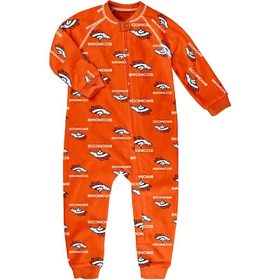 Toddler Orange Denver Broncos Allover Print Raglan Full-Zip Jumper