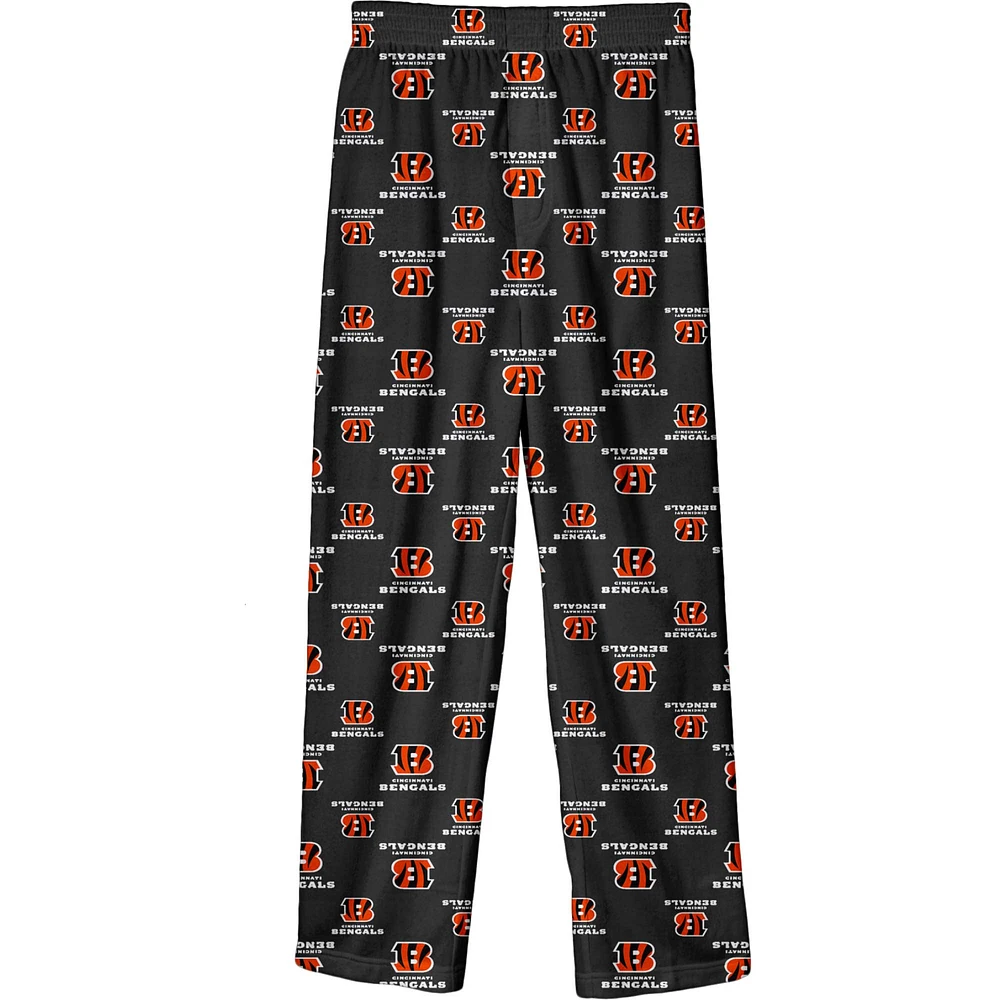 Youth Black Cincinnati Bengals Team Color Printed Pajama Pants