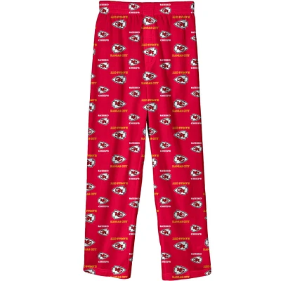 Youth Red Kansas City Chiefs Team Color Printed Pajama Pants