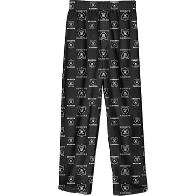 Youth Black Las Vegas Raiders Team Color Printed Pajama Pants