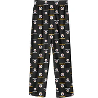 Youth Black Pittsburgh Steelers Team Color Printed Pajama Pants