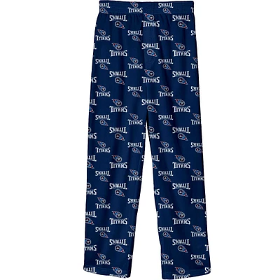 Youth Navy Tennessee Titans Team Color Printed Pajama Pants