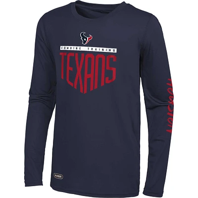 Men's Navy Houston Texans Impact Long Sleeve T-Shirt