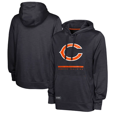 Men's Navy Chicago Bears Speed Drill Streak Pullover Hoodie