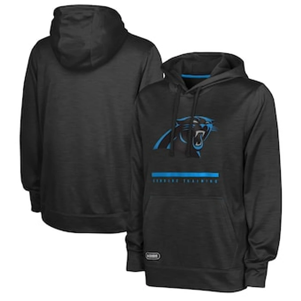 Men's Black Carolina Panthers Speed Drill Streak Pullover Hoodie