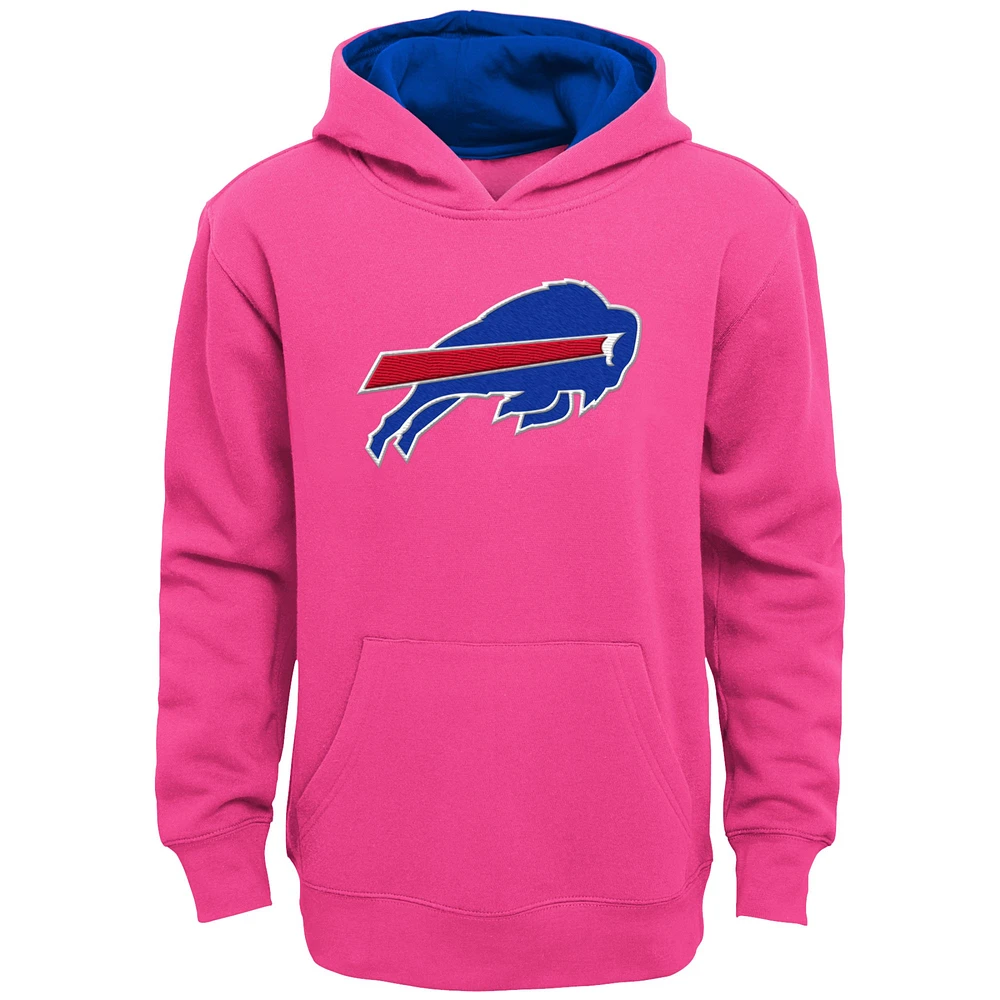 Girls Youth Pink Buffalo Bills Prime Pullover Hoodie