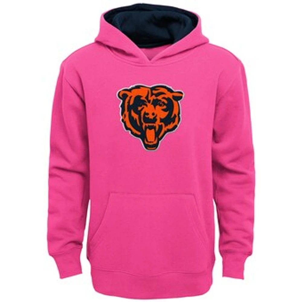 Girls Youth Pink Chicago Bears Prime Pullover Hoodie