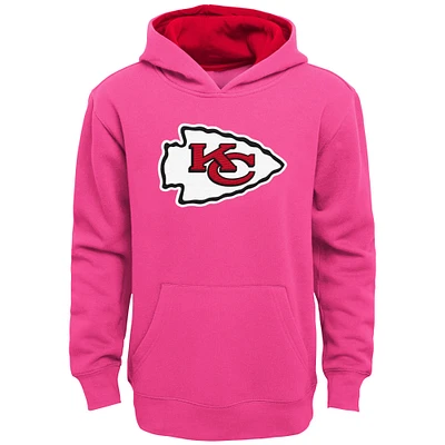 Girls Youth Pink Kansas City Chiefs Prime Pullover Hoodie