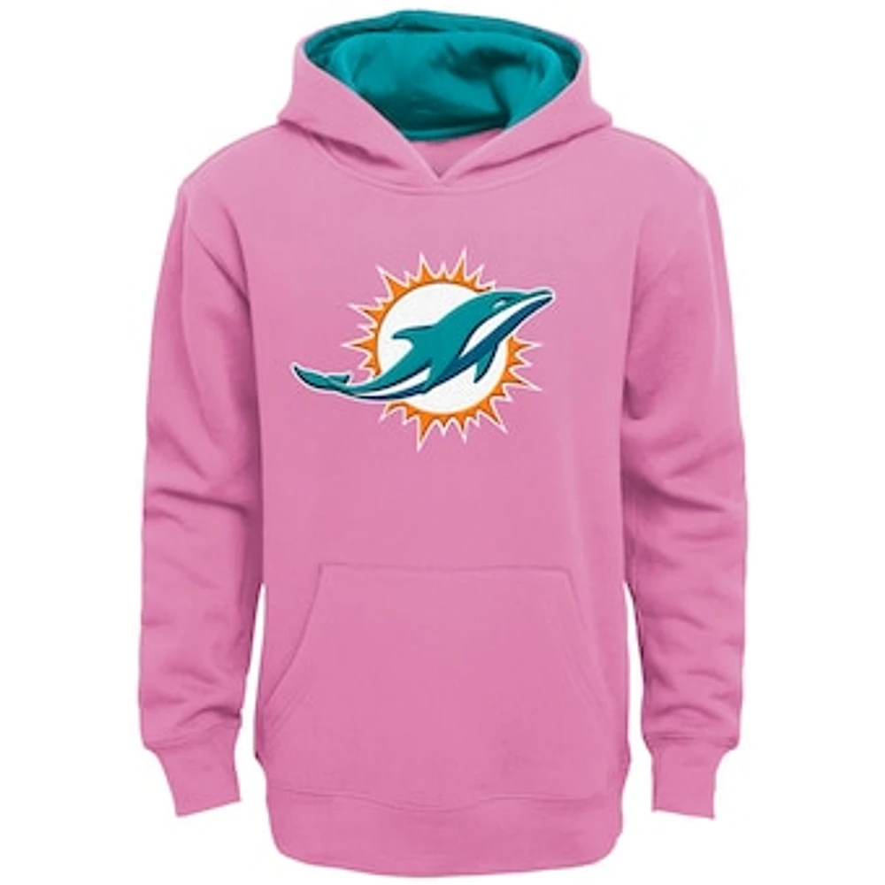 Girls Youth Pink Miami Dolphins Prime Pullover Hoodie