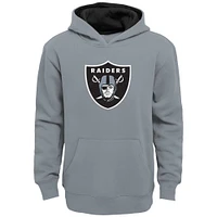 Youth Silver Las Vegas Raiders Prime Pullover Hoodie