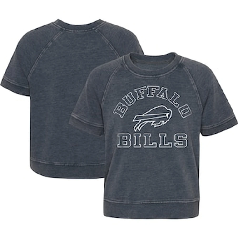 Girls Juniors Heather Charcoal Buffalo Bills Cheer Squad Raglan T-Shirt