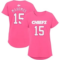 Girls Youth Patrick Mahomes Pink Kansas City Chiefs Player Name & Number T-Shirt