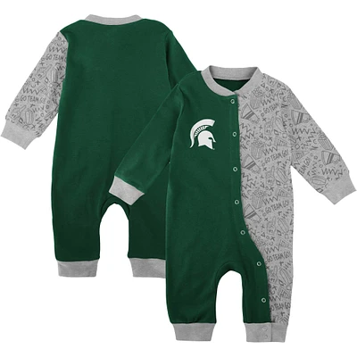 Infant Green Michigan State Spartans Playbook Two-Tone Sleeper