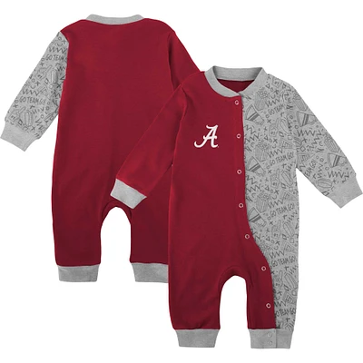 Infant Crimson Alabama Tide Playbook Two-Tone Sleeper