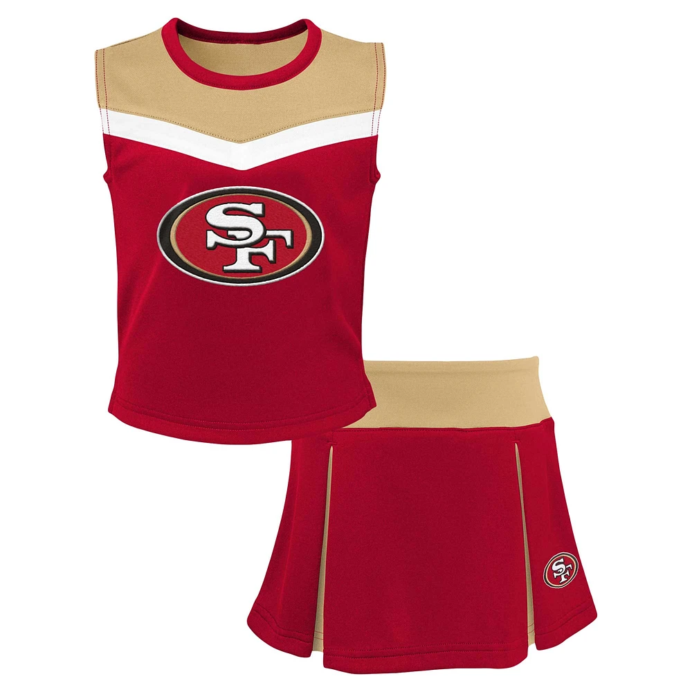 Girls Youth Scarlet San Francisco 49ers Spirit Two-Piece Cheerleader Set