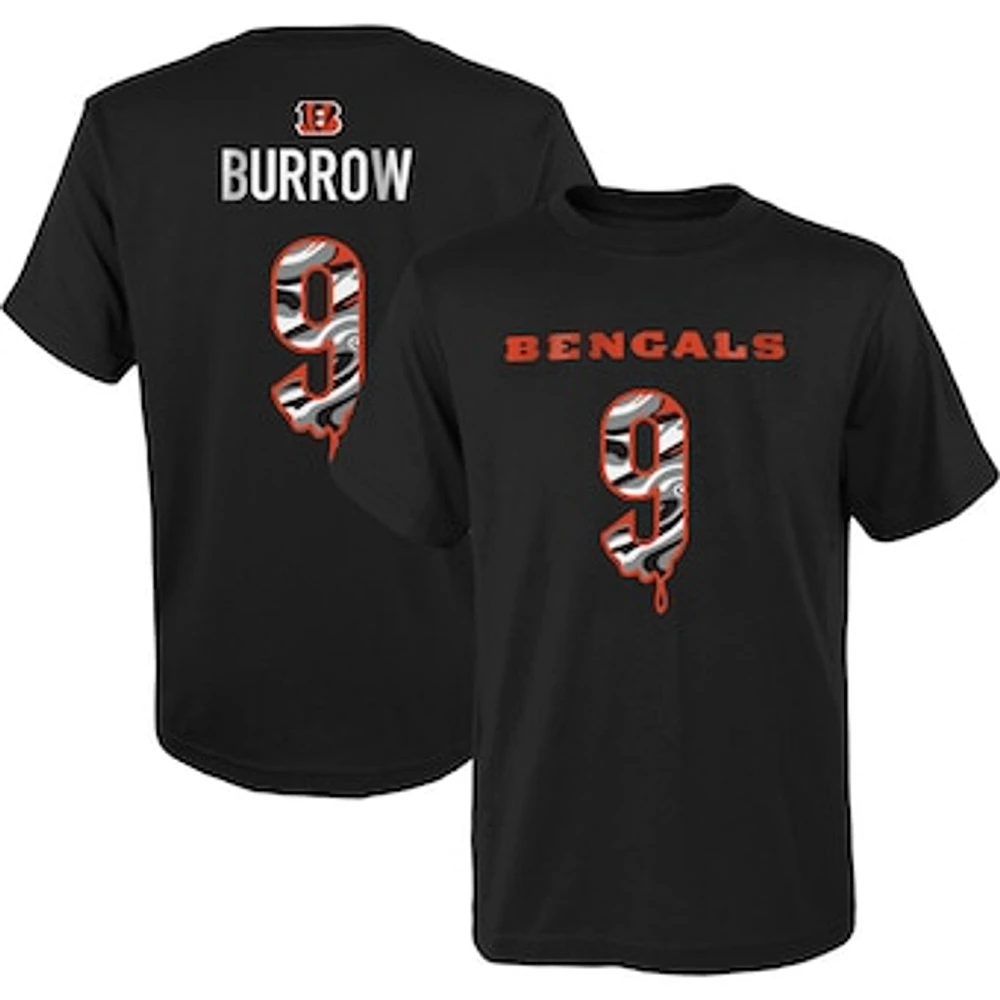 Youth Joe Burrow Orange Cincinnati Bengals Mainliner Drip Player Name & Number T-Shirt