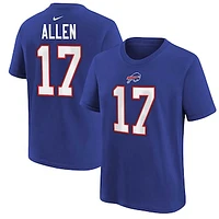 Youth Nike Josh Allen Royal Buffalo Bills Player Name & Number T-Shirt