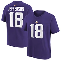 Youth Nike Justin Jefferson Purple Minnesota Vikings Player Name & Number T-Shirt