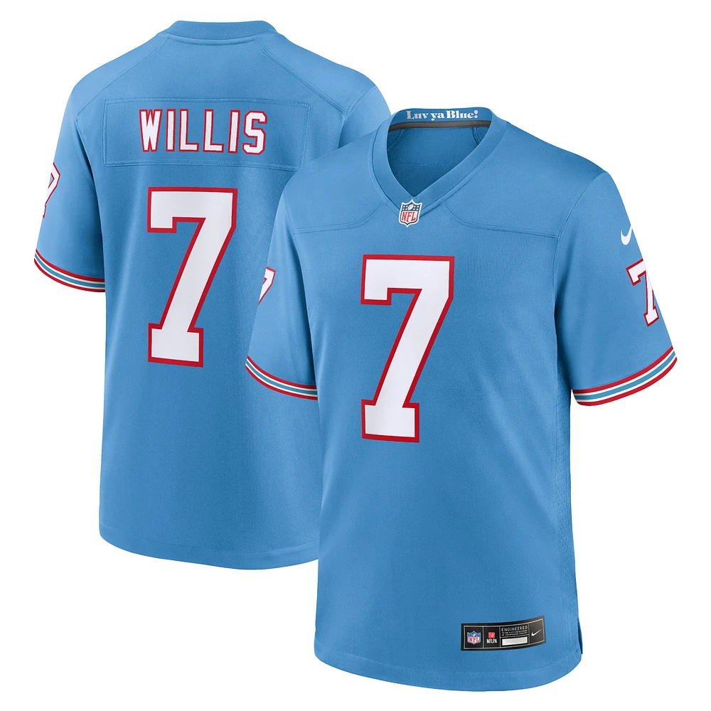 Youth Nike Malik Willis Light Blue Tennessee Titans Game Jersey