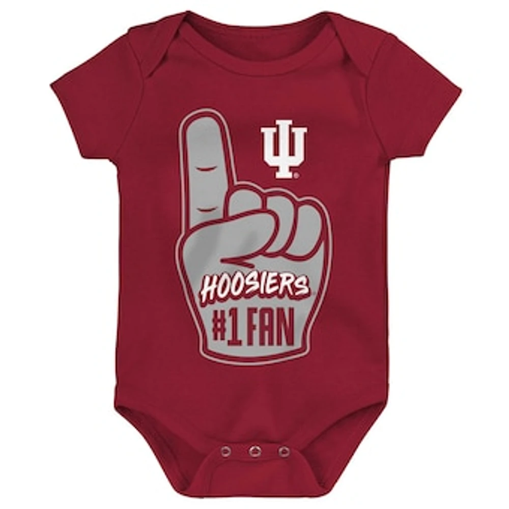 Newborn & Infant Crimson Indiana Hoosiers #1 Fan Foam Finger Bodysuit