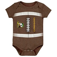 Newborn & Infant Brown Oregon Ducks Catch Me Football Bodysuit