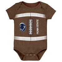 Newborn & Infant Brown Penn State Nittany Lions Catch Me Football Bodysuit