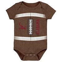 Newborn & Infant Brown Alabama Crimson Tide Catch Me Football Bodysuit