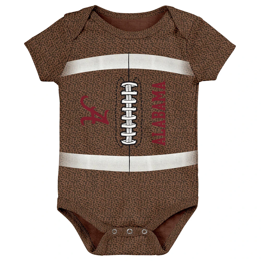 Newborn & Infant Brown Alabama Crimson Tide Catch Me Football Bodysuit